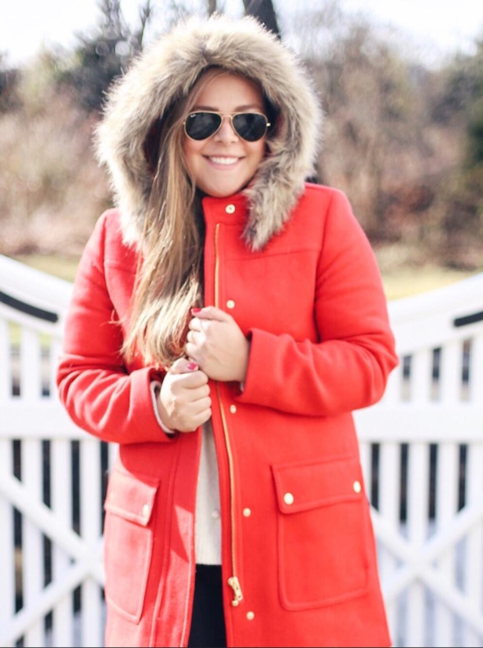 J. CREW Red Coral Vail Parka Wool Blend  Jacket Coat  // 00